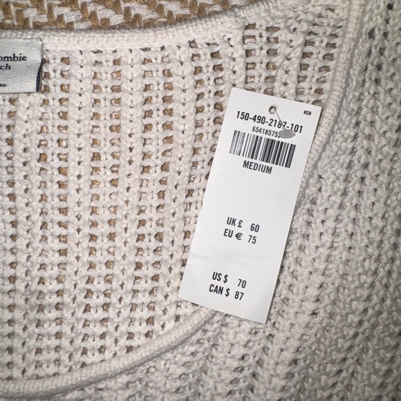 NWT Abercrombie Cream Knit Women's Top- Size Medium - Picture 4 of 10